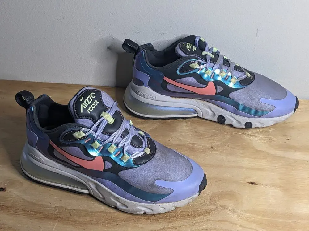 Nike Air Max 270 React Dark Smoke Grey Womens Size 9.5 CU4818-001 Shoes